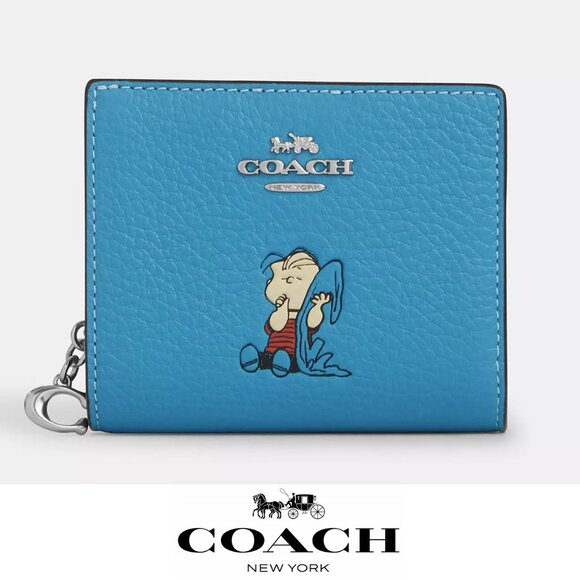 NWT 🐶❤️Coach X Peanuts Snap Wallet With Linus - Picture 1 of 10